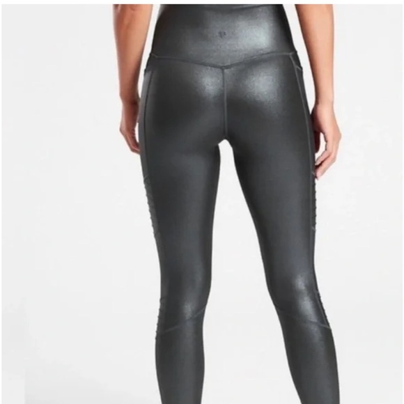 🌿Athleta Inclination Shimmer Moto Tight, size XS🌿 - Picture 3 of 13